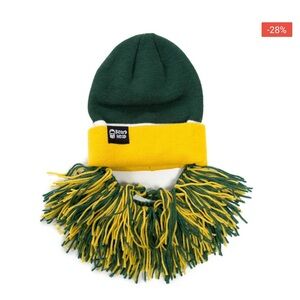 Beard Head Green and Yellow Beanie with Removable Beard